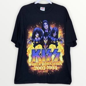 Kiss World Domination Tour Band Shirt 2003-2004 XL